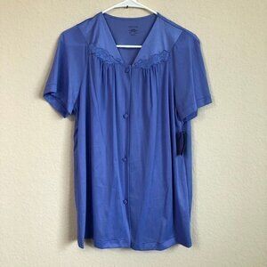 Vanity Fair Pajama Top Purple Retro Trendy Classic